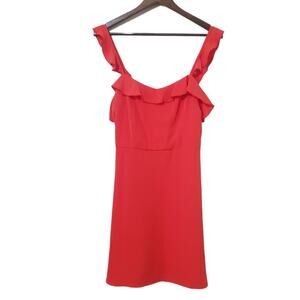 By the way. Red Ruffle Sleeveless A-line Mini Dress, Women's Size XS